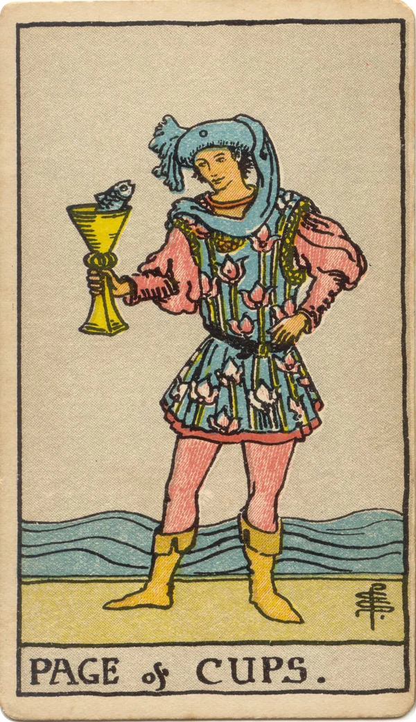 Паж Кубків, карта Таро з колоди Райдера–Уейта 1909 року