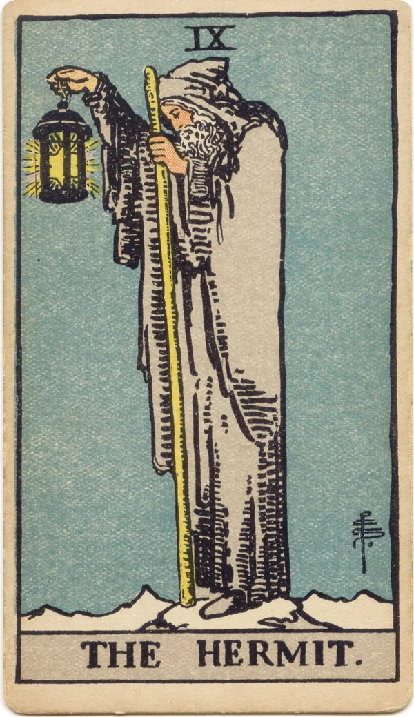 Отшельник, карта Таро из колоды Райдера–Уэйта 1909 года