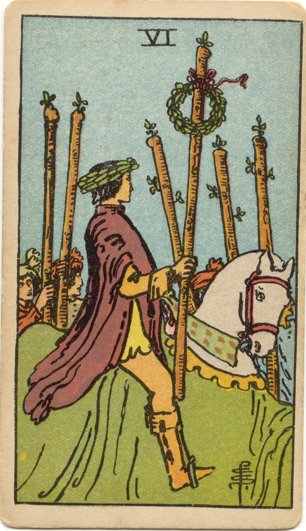 Six of Wands, tarot card from the 1909 Rider–Waite deck